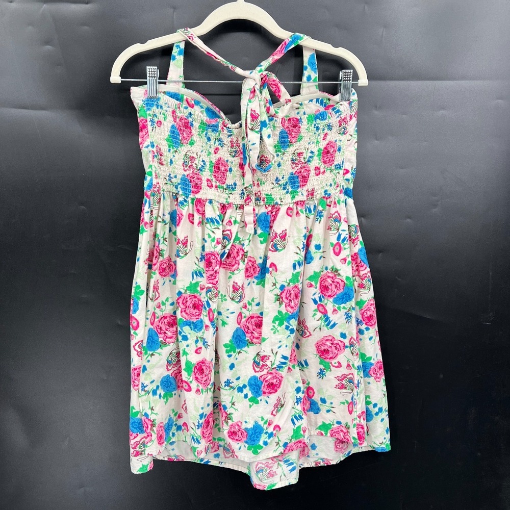 retro y2k 90s halter bra free fit & flare mini dress cottagecore XL - Picture 9 of 11